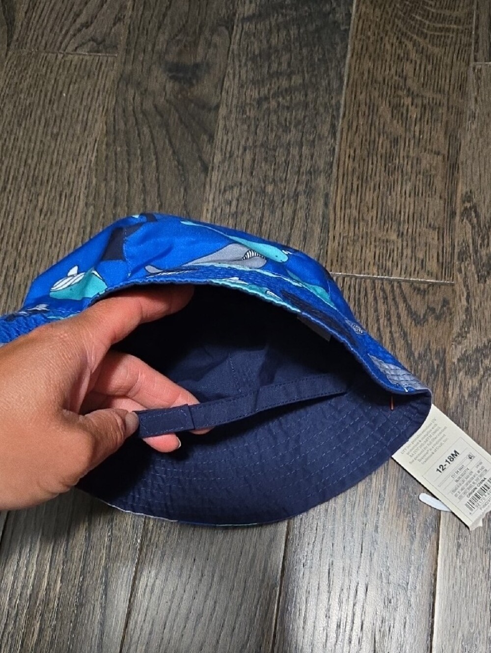 Cat & Jack Blue Whale & Narwhal Print Kids Bucket Hat - Picture 2 of 5